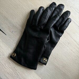 Black Leather Coach Gloves (7.5)